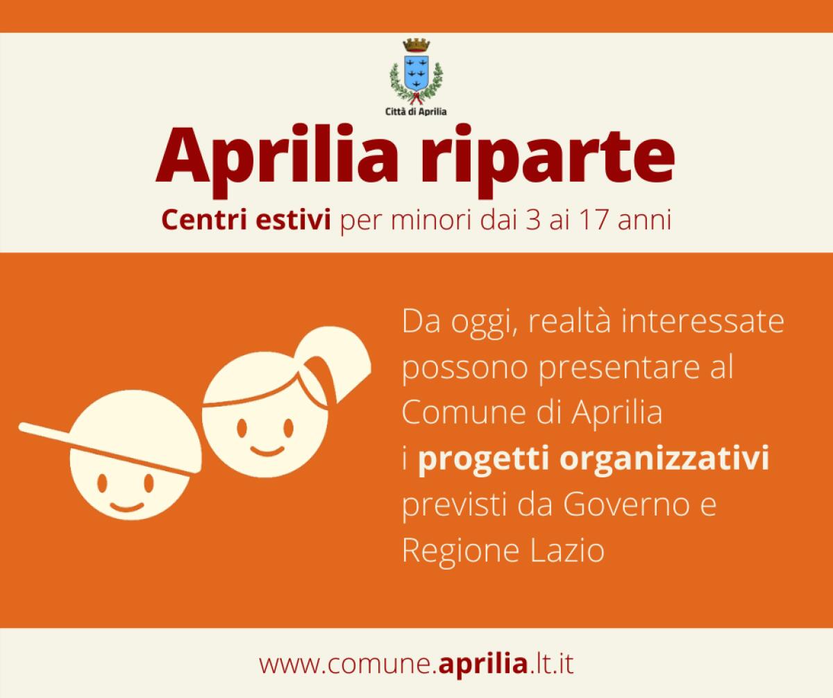 Via alle procedure per i centri estivi 2020: da oggi anche ad Aprilia è possibile presentare al Comune i progetti organizzativi. - 