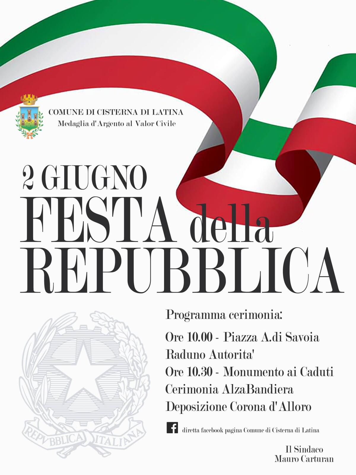 A Cisterna una cerimonia per la Festa della Repubblica - 