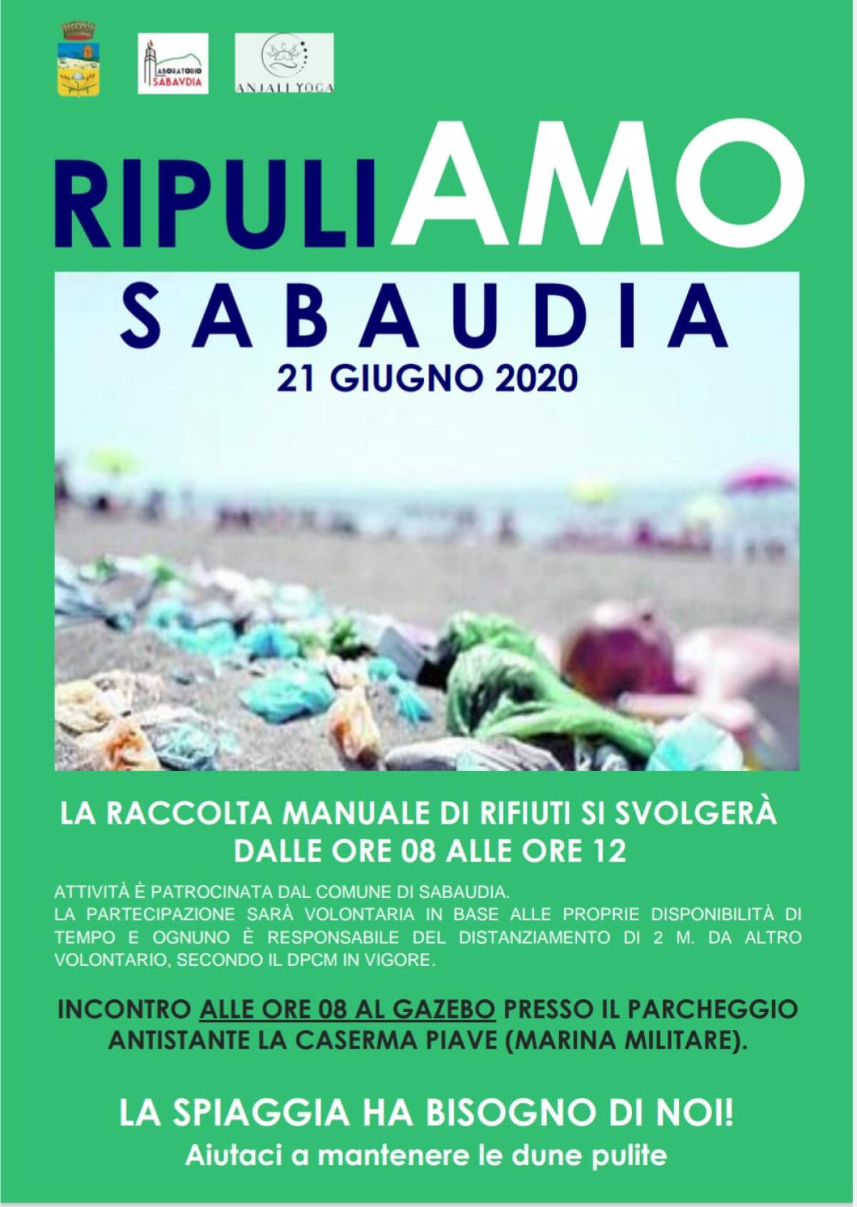 Ripuliamo Sabaudia, questa domenica volontari in campo - 