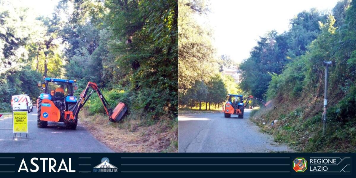 Chiusa per lavori di sfalcio la strada regionale 218 Rocca di Papa. - 