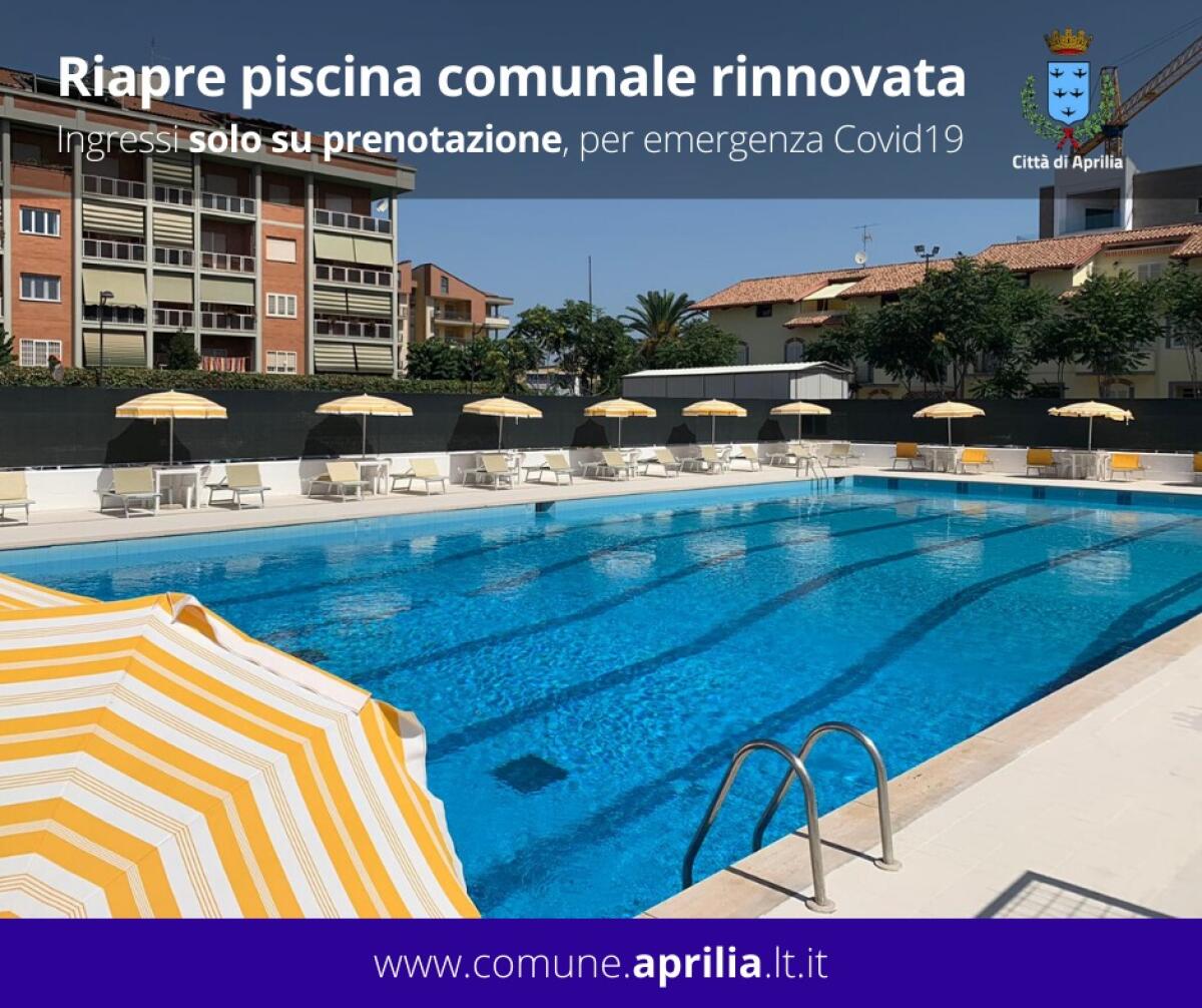 Riaperta la piscina comunale nel centro Sada di via delle Margherite, ad Aprilia. Si accede su prenotazione. - 