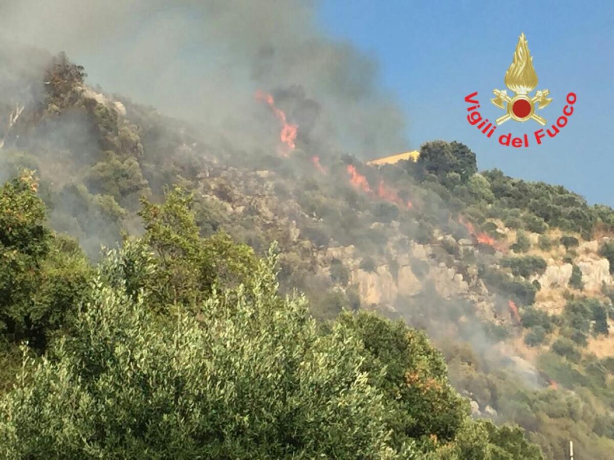 Incendio sui Monti Lepini, a Maenza - 