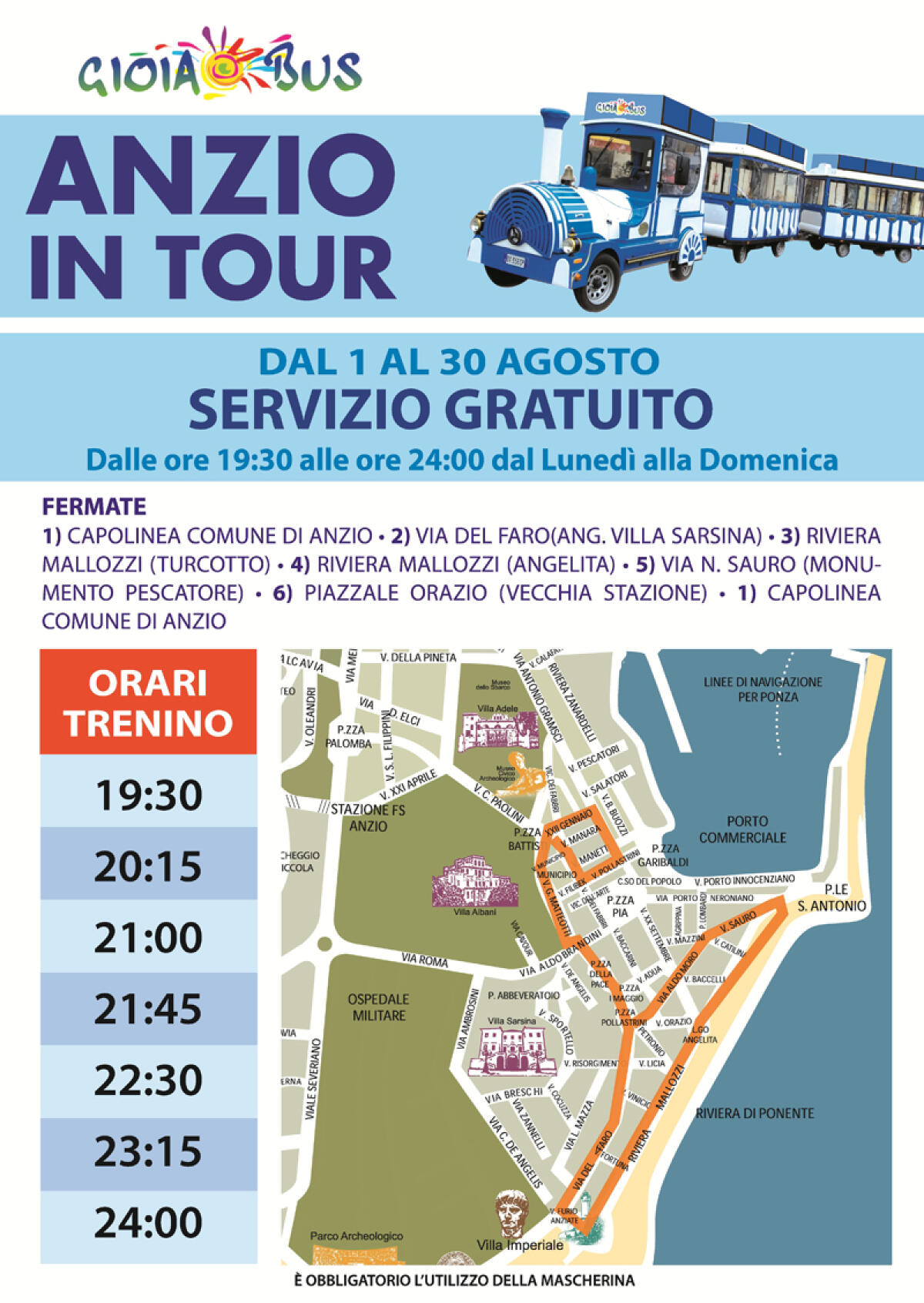 Anzio, da questo sabato attivo il trenino turistico gratuito - 