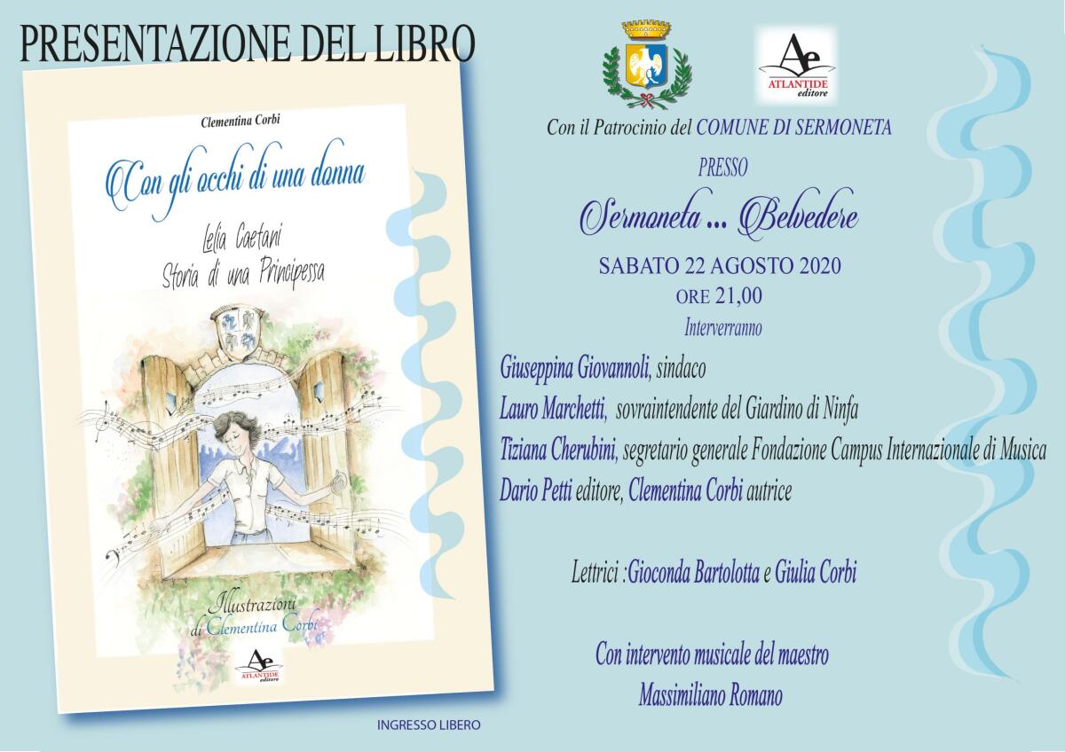 Oggi a Sermoneta la presentazione del libro di Clementina Corbi “Con gli occhi di una donna. Lelia Caetani storia di una principessa”. - 