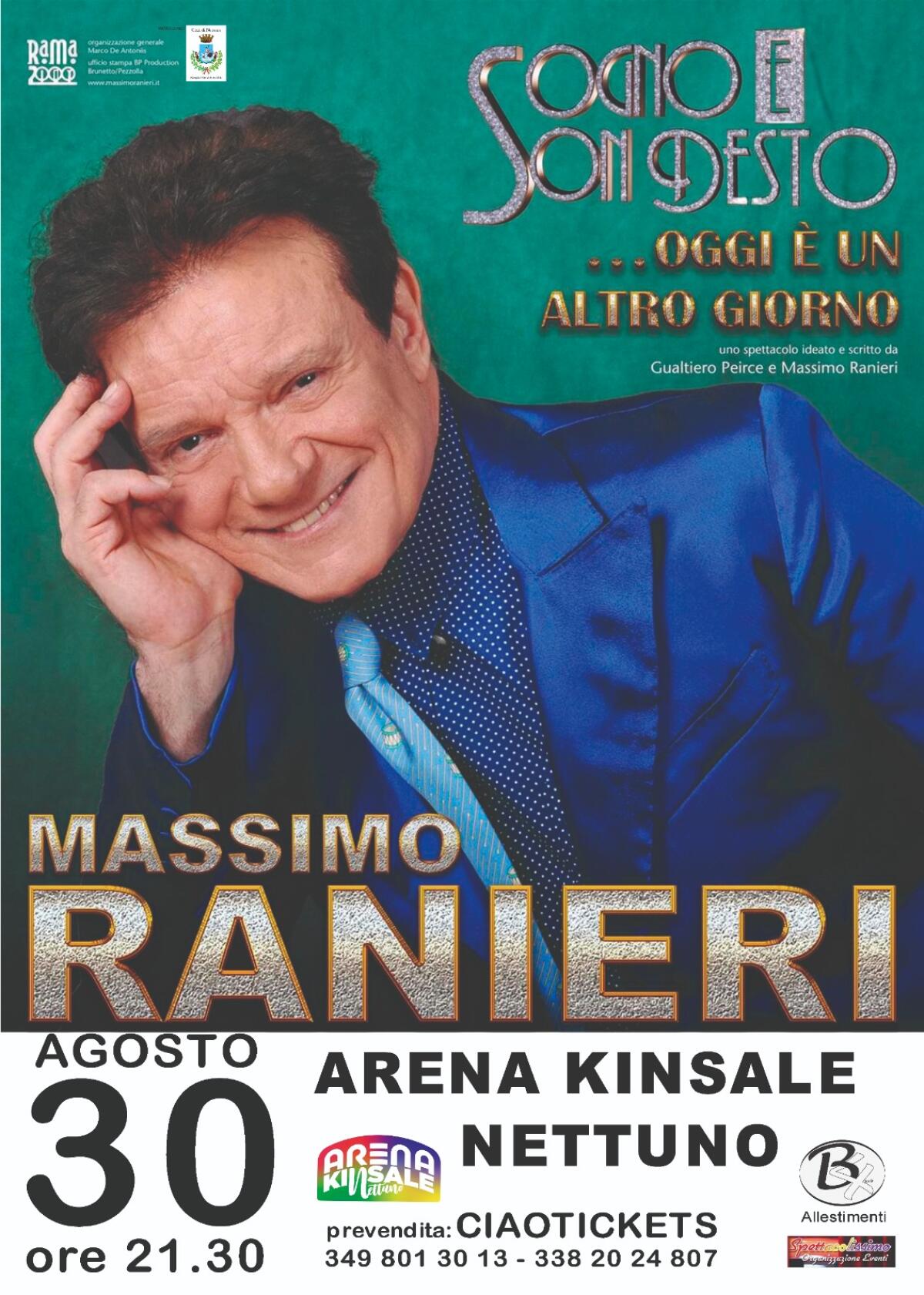 Grande attesa per lo spettacolo di questo sabato di Massimo Ranieri all’Arena Kinsale di Nettuno. - 