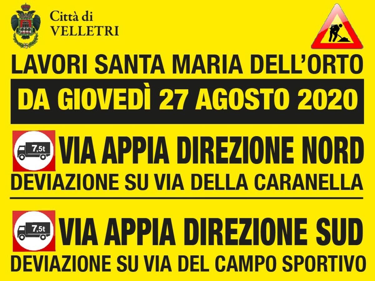 Lavori di realizzazione della rotatoria di Santa Maria dell'Orto, a Velletri: deviazioni per chi transita sull’Appia. - 