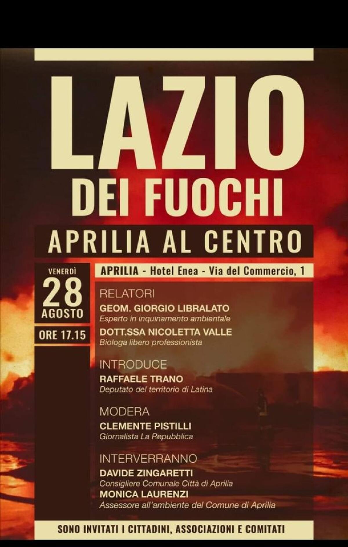 “Lazio dei fuochi, Aprilia al centro”, oggi pomeriggio un meeting sull'incendio alla Loas. - 