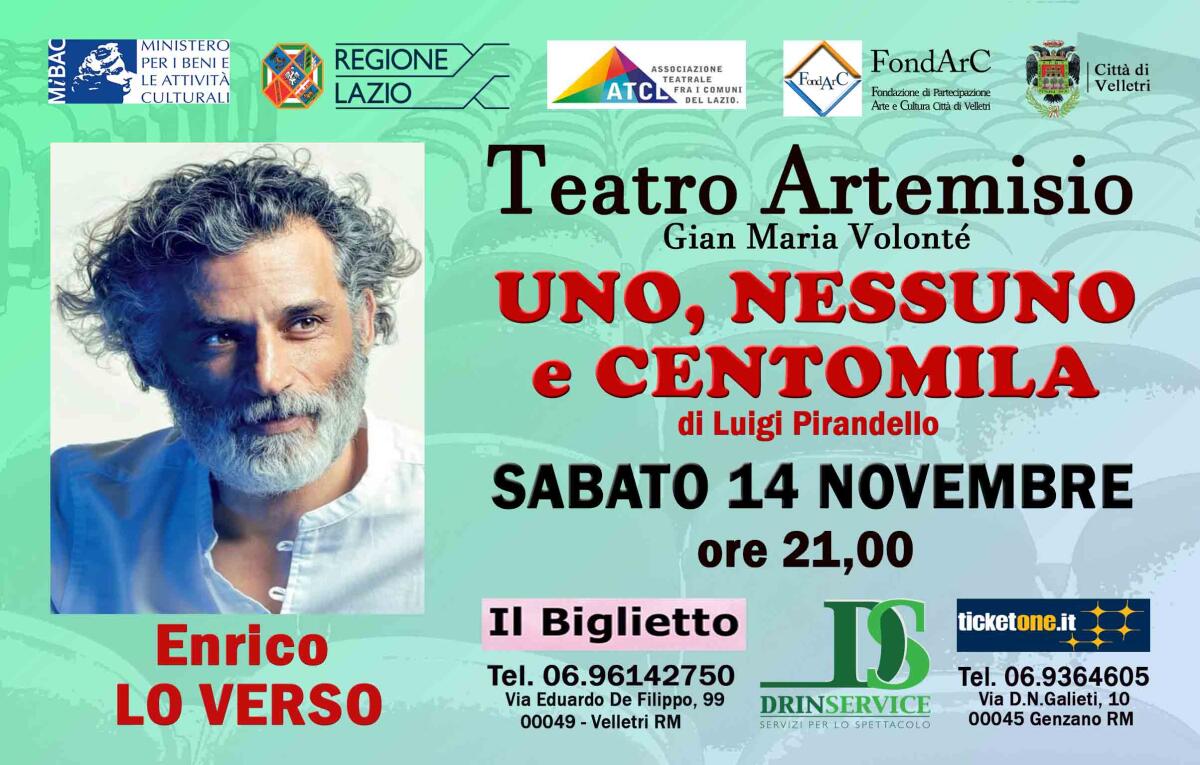 Velletri, la stagione del Teatro Artemisio-Volontè riparte con Pirandello - 
