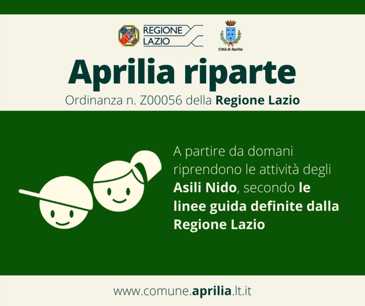 Oggi, martedì 1° settembre, anche ad Aprilia hanno riaperto i battenti gli Asili Nido. - 