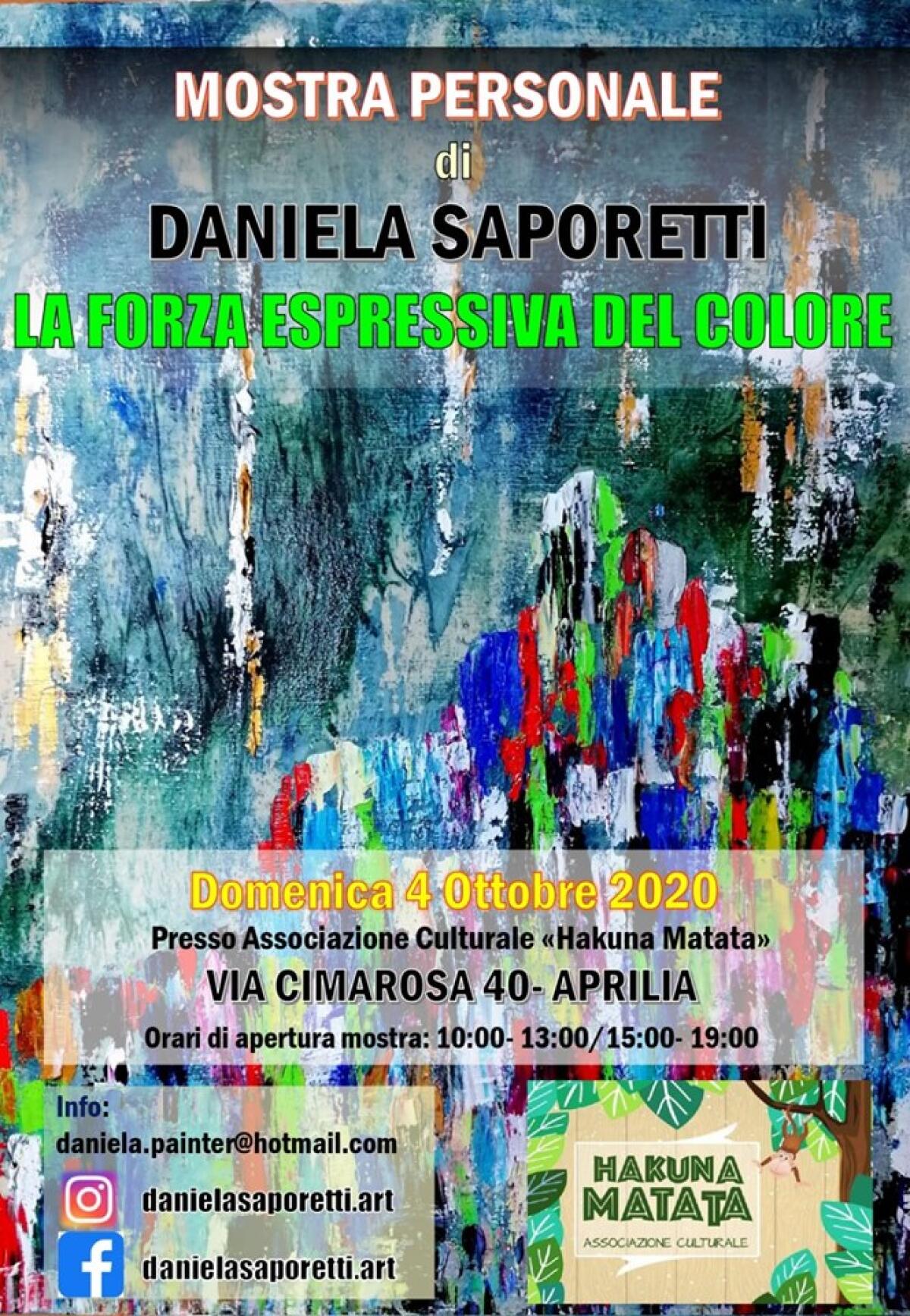 “La mostra espressiva del colore”, ad Aprilia la personale della giovane artista Daniela Saporetti - 