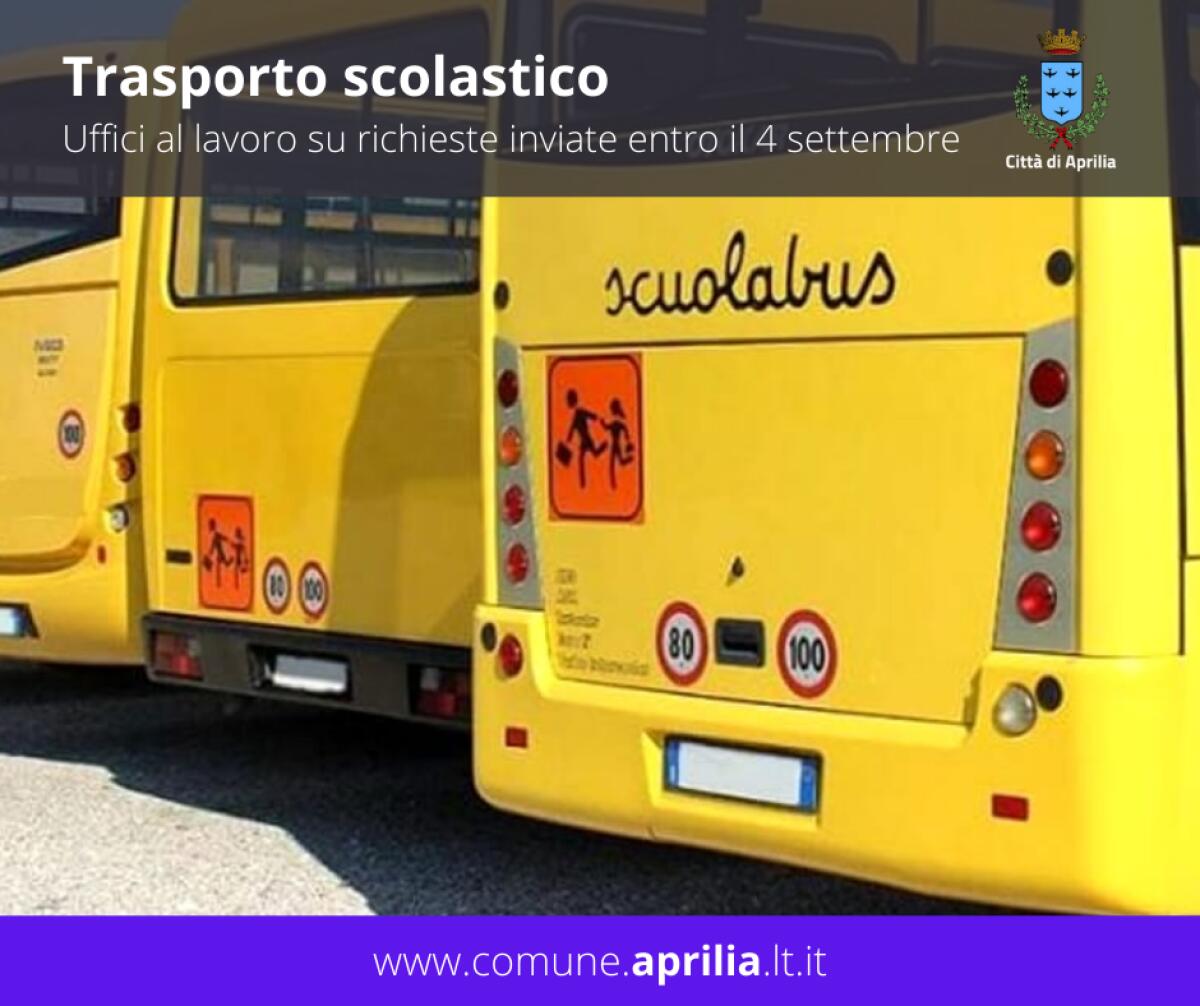 Servizio di trasporto scolastico: le indicazioni del Comune di Aprilia per chi ha presentato domanda. - 