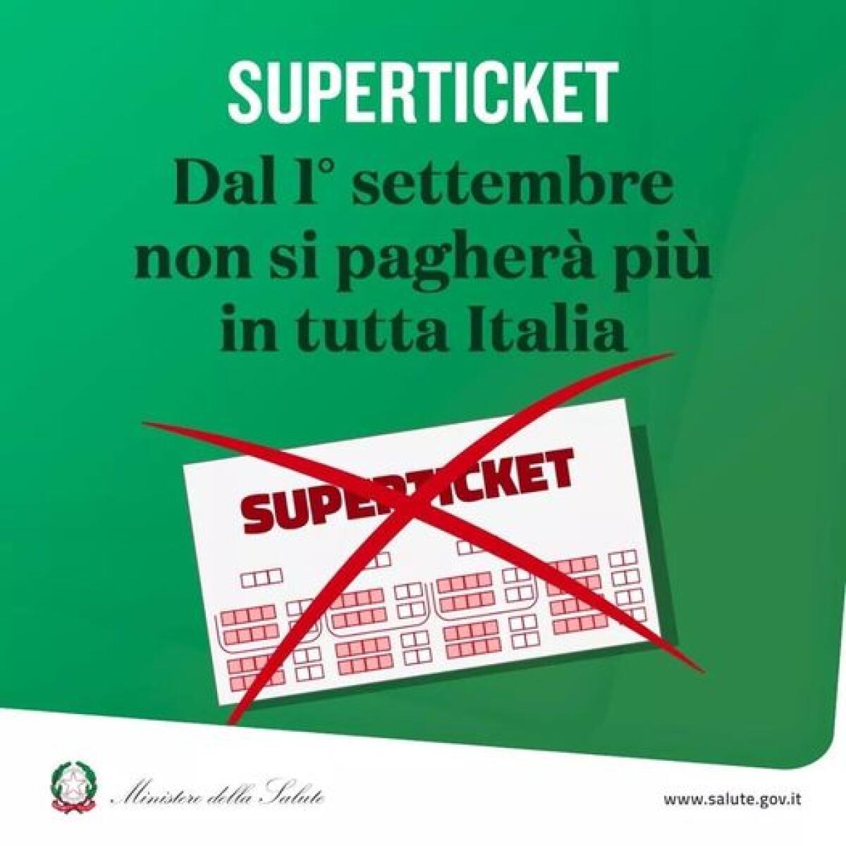 Da oggi, martedì 1° settembre, entra in vigore anche nel Lazio l’abolizione del superticket. - 