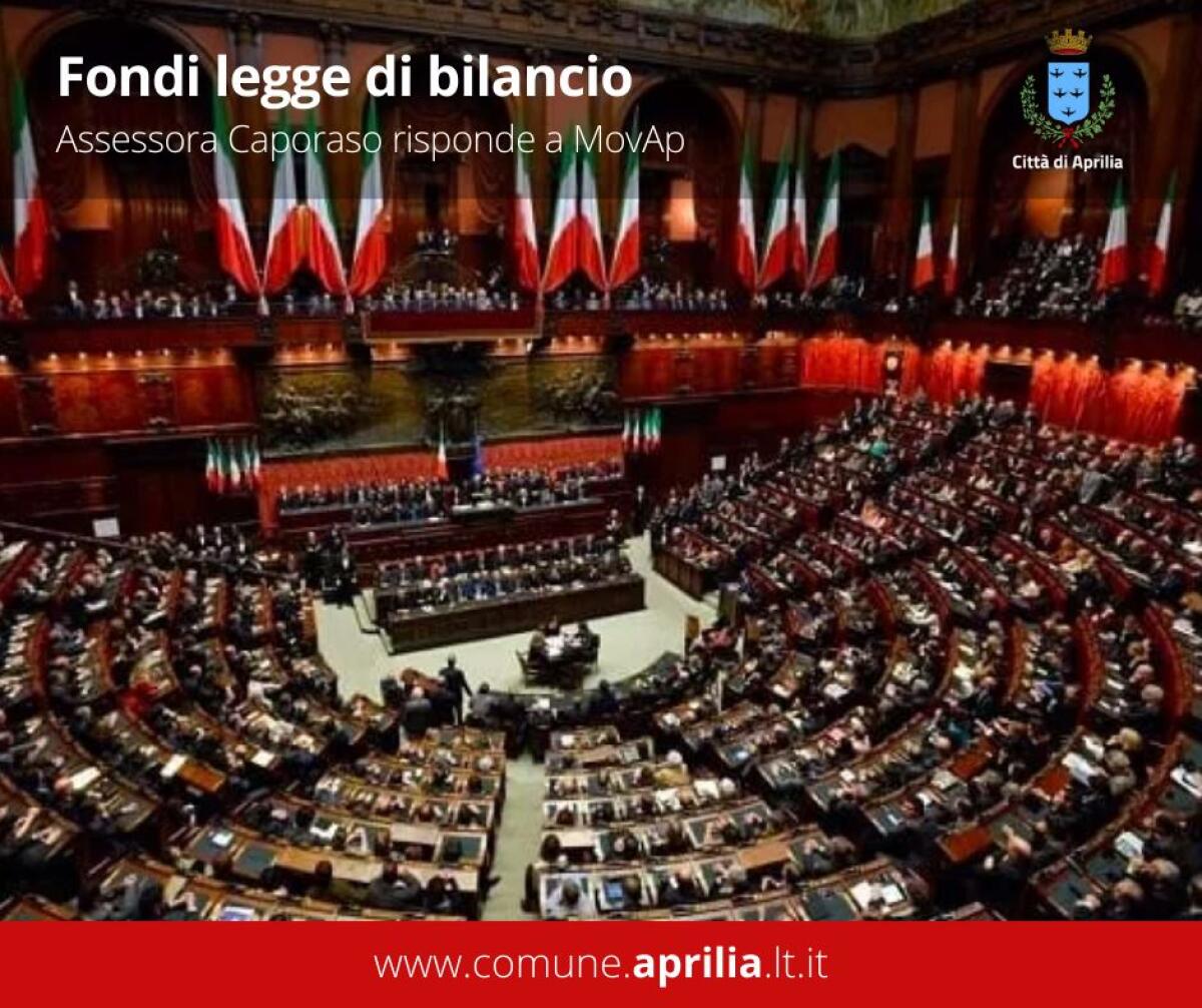 APRILIA - Utilizzo dei fondi legge bilancio. L’assessore Caporaso rassicura: “presenteremo i progetti come gli anni passati”. - 