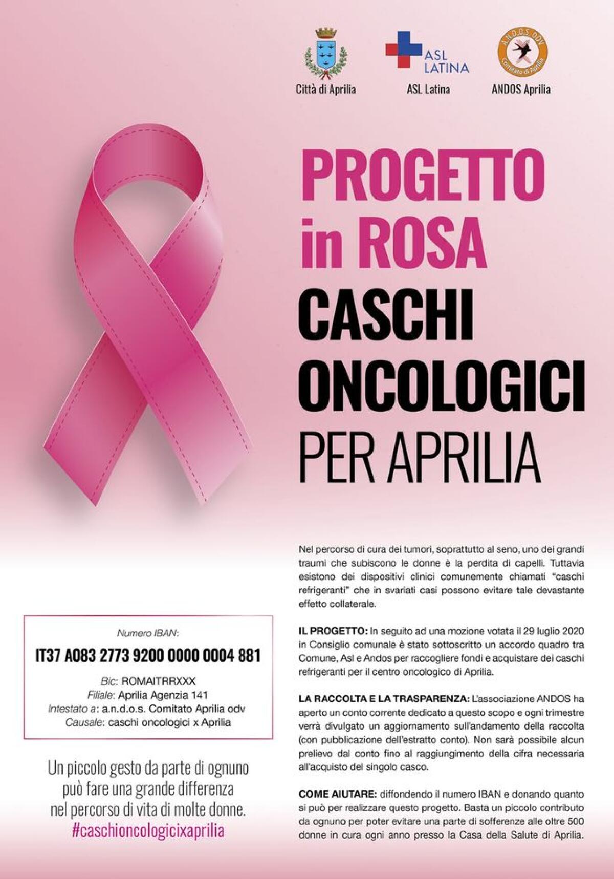 Aprilia - Progetto Rosa, raccolti 3 mila euro per il centro oncologico - 