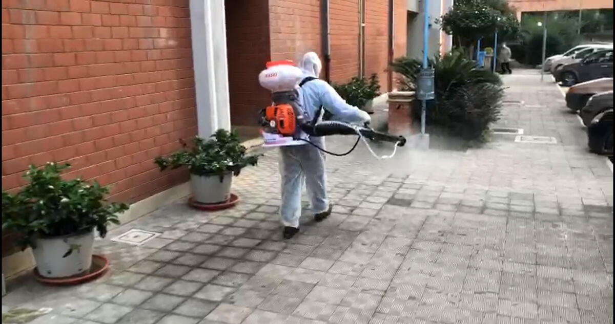 Interventi di igienizzazione nel quartiere San Valentino a Cisterna - 