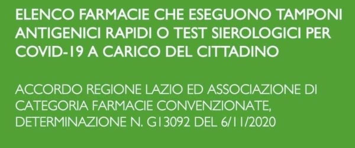 Ecco le farmacie in provincia di Latina e nel territorio Asl Roma6 che eseguono tamponi o test sierologici. - 