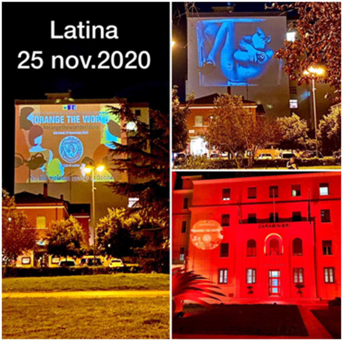 Violenza di genere, la caserma dei carabinieri di Latina si illumina per tutte le donne - 