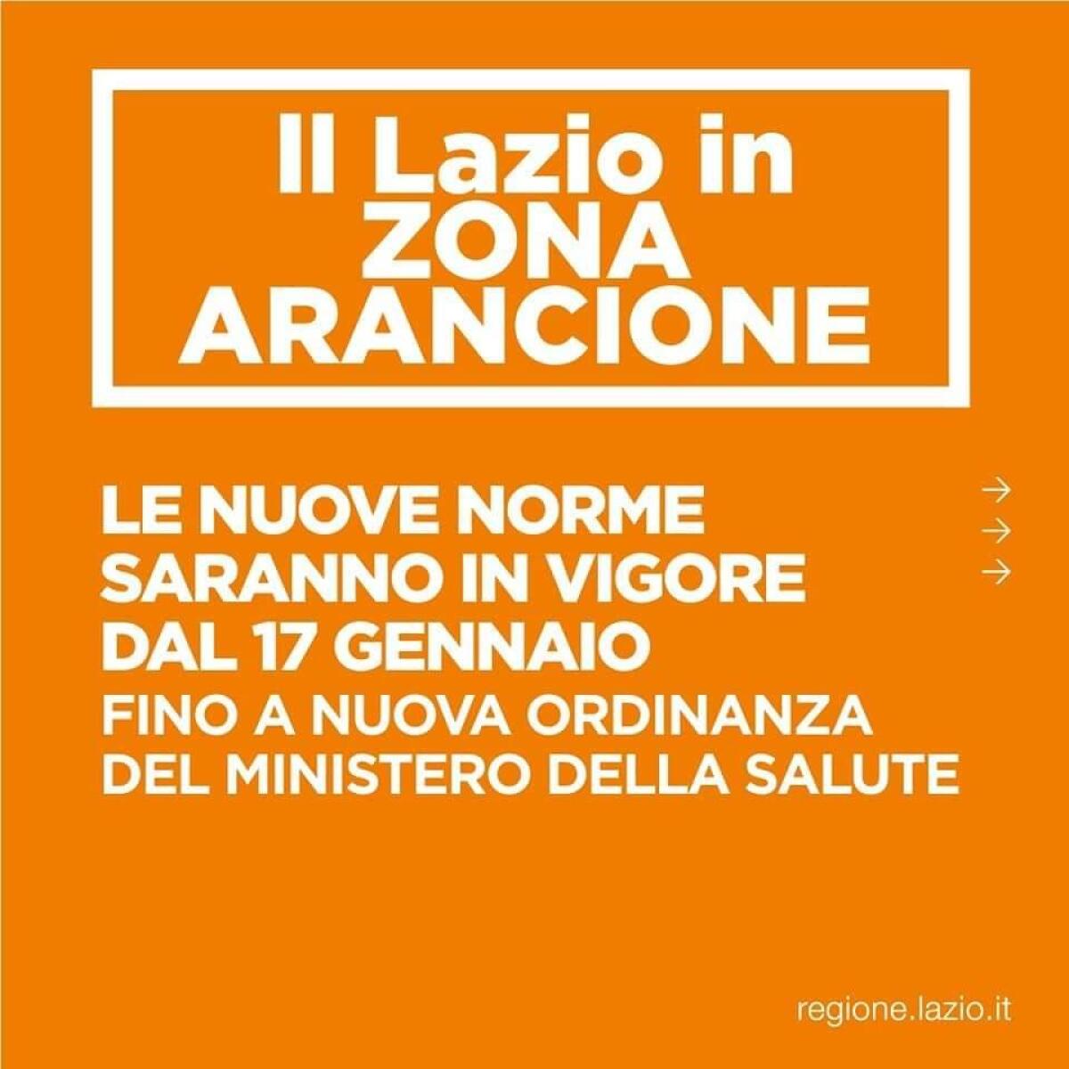 Il Lazio in zona Arancione da questa domenica 17 gennaio: ecco tutte le nuove norme da seguire. L'infografica della Regione. - 