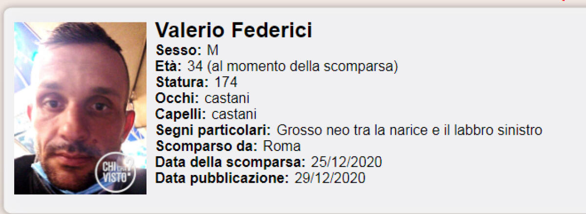Aprilia - Valerio ancora non si trova, l'appello del padre a "Chi l'ha Visto?": "Torna" - 