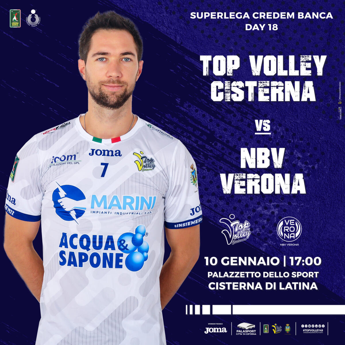 Pallavolo di Superlega: questa domenica la Top Volley Cisterna riceve la visita dell’NBV Verona. - 