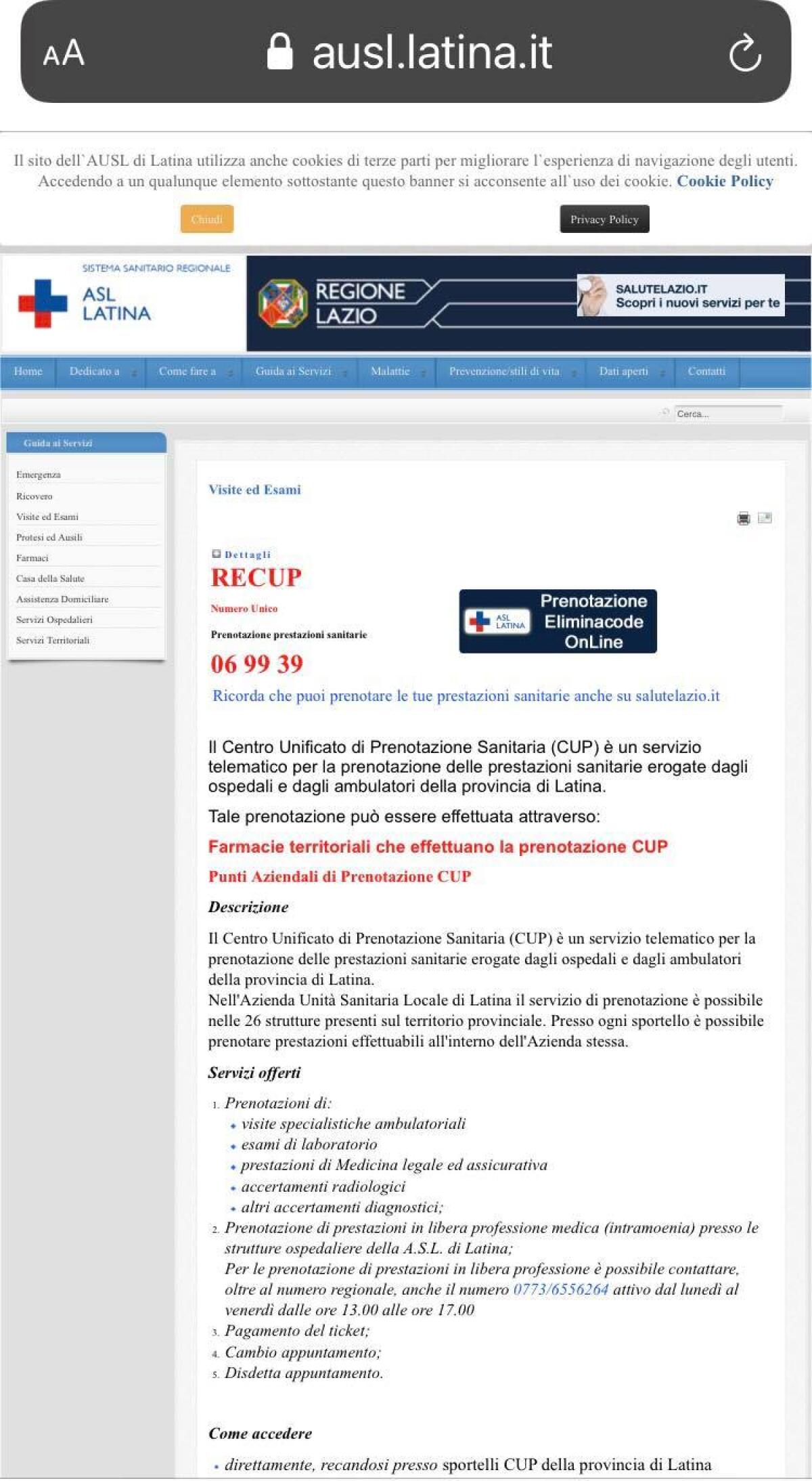 Aprilia, Asl attiva prenotazioni online per analisi, esenzioni e cambio medico - 