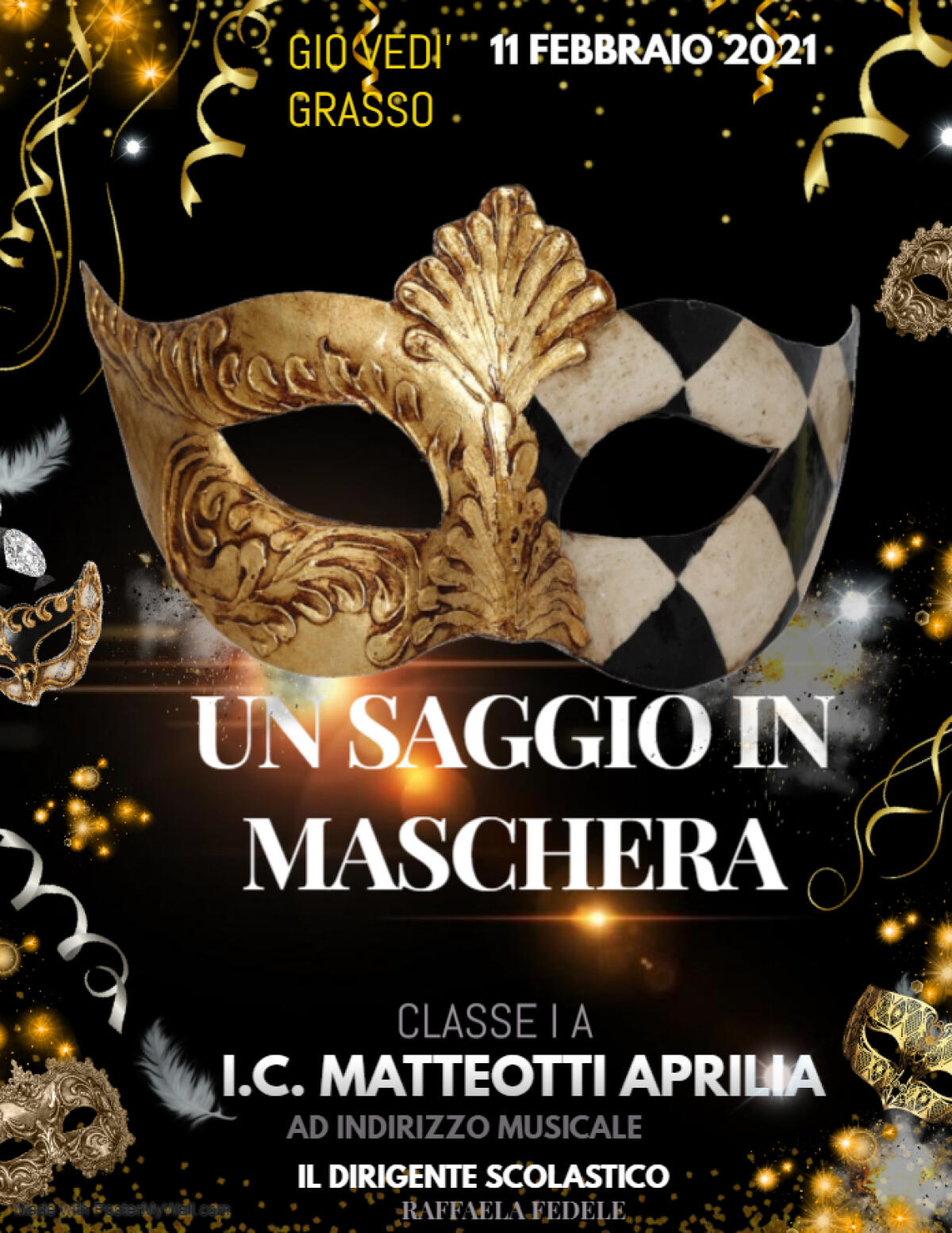 “Saggio in maschera” questo pomeriggio alla scuola “Matteotti” di Aprilia con diretta su Facebook. - 