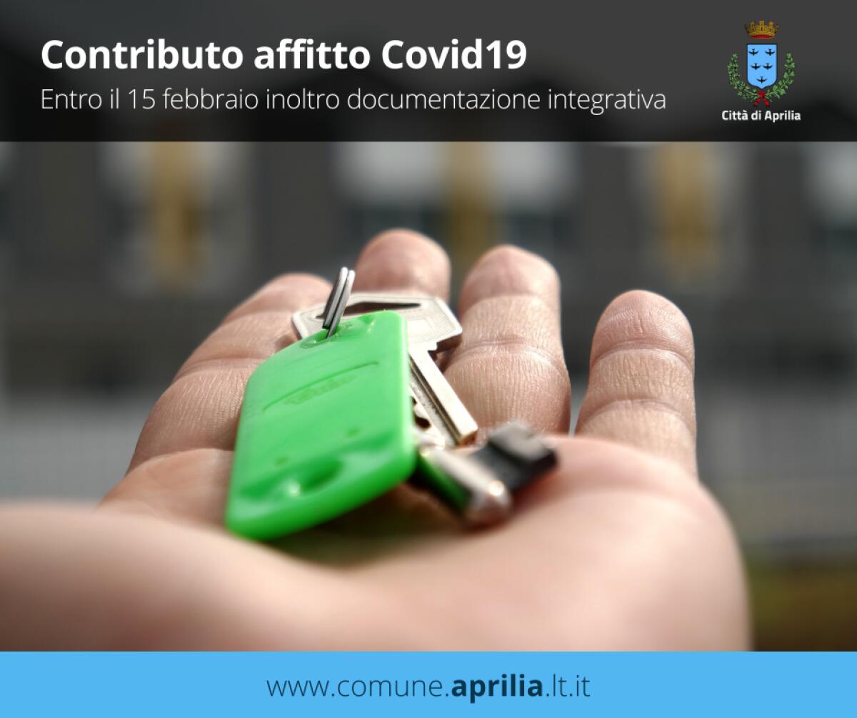 Contributo straordinario per l’affitto per l’emergenza Covid: ad Aprilia la documentazione mancante va presentata entro il 15 febbraio. - 