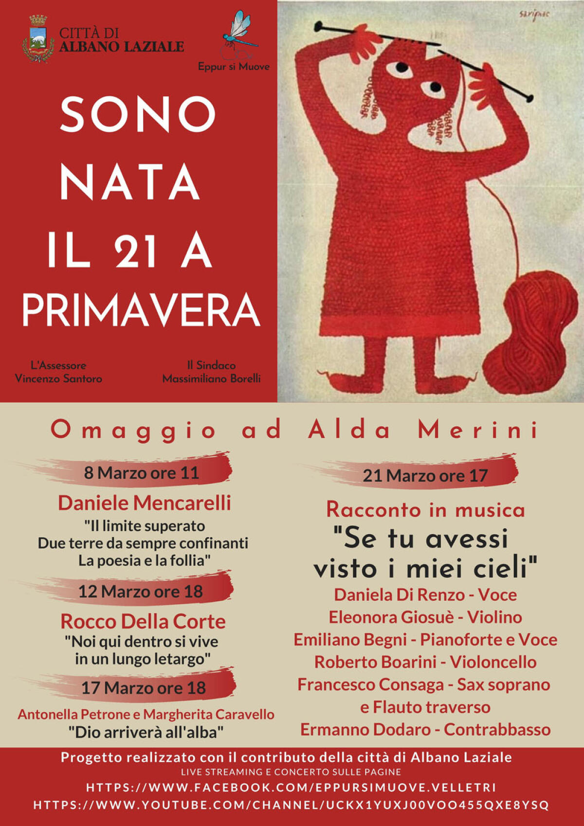90 anni fa nasceva Alda Merini: a marzo il progetto in streaming “Sono nata il 21 a Primavera” dell’associazione “Eppur si Muove” di Velletri. - 