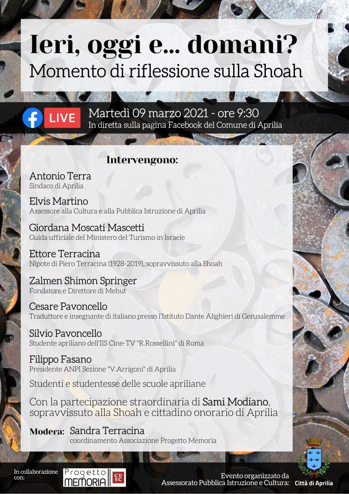 Inconvenienti tecnici, niente diretta per l’evento sulla Shoah del Comune di Aprilia. Video disponibile dal pomeriggio. - 