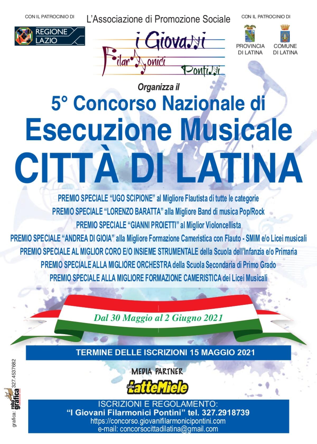Torna il Concorso Nazionale di Esecuzione Musicale “Città di Latina” per musicisti orchestre band e corali - 