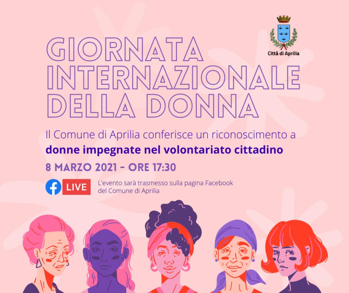 Giornata internazionale della donna: il Comune di Aprilia consegna riconoscimenti a donne impegnate nel volontariato. - 