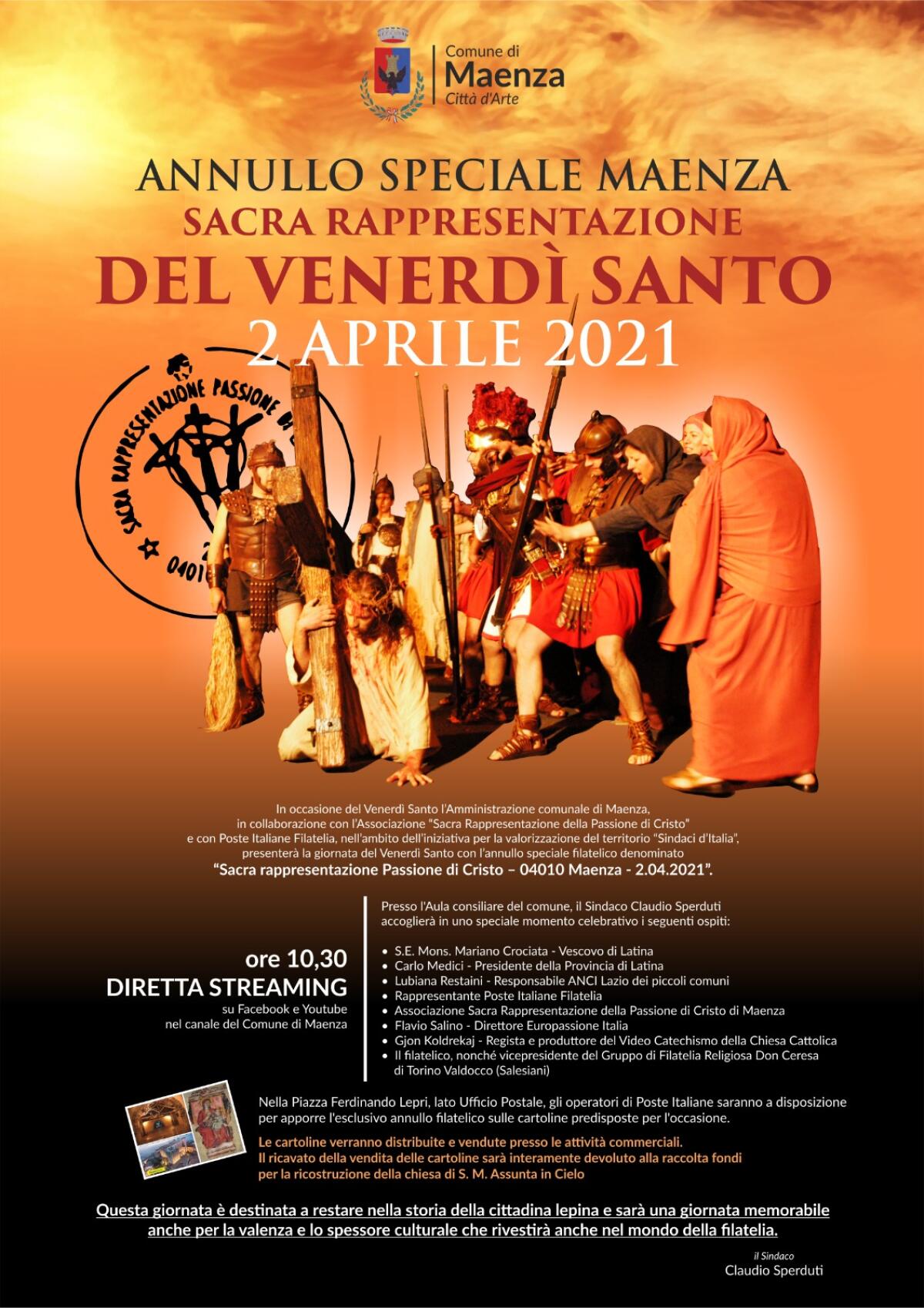 A Maenza un annullo speciale filatelico in occasione del Venerdì Santo. - 