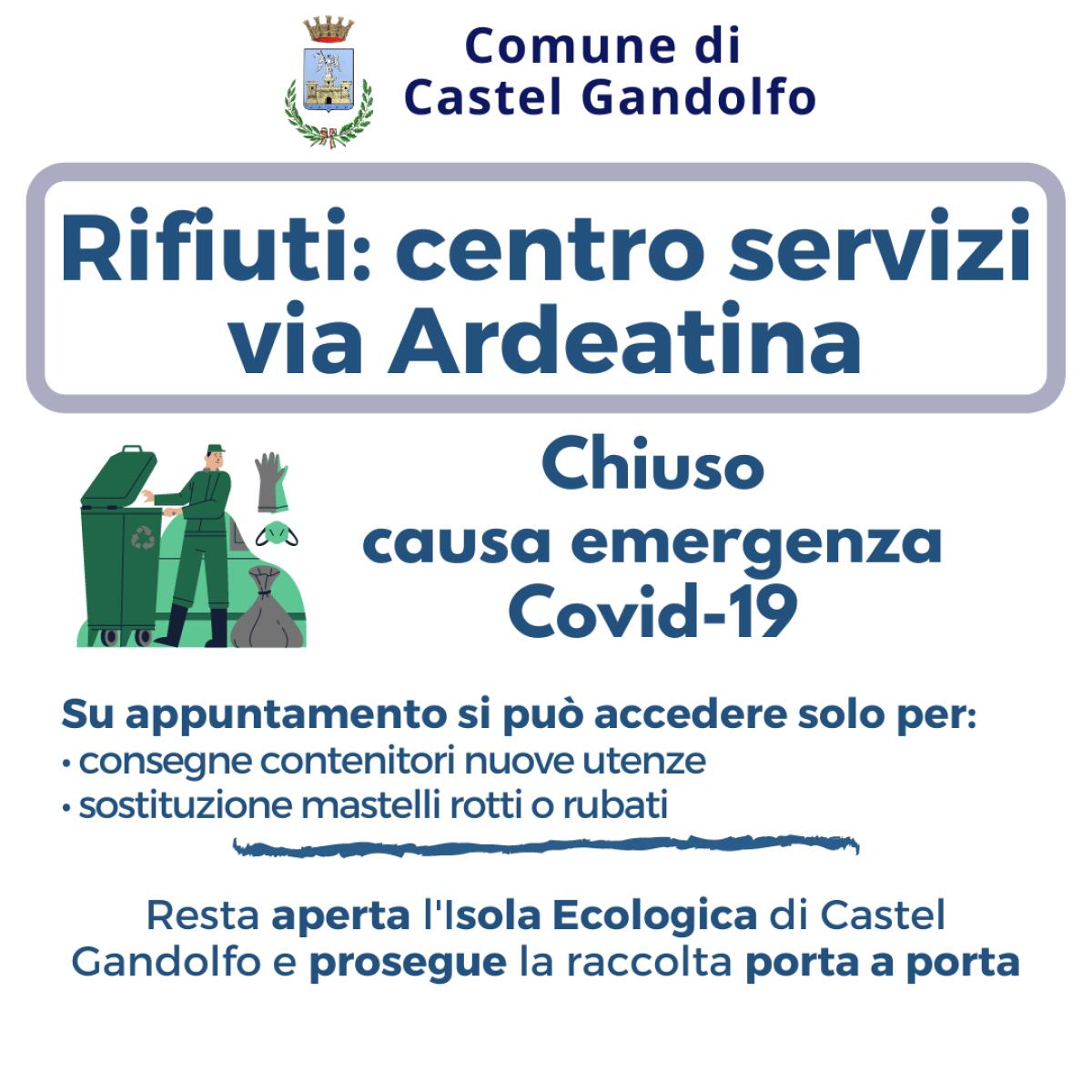 Castel Gandolfo, al centro di raccolta rifiuti di via Ardeatina accesso solo su appuntamento - 