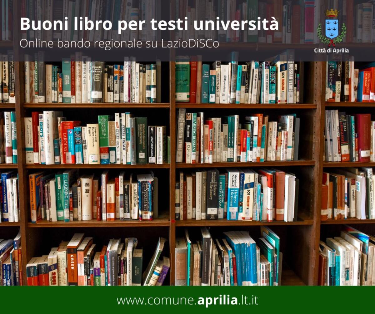 APRILIA – On line il bando per sostegni agli studenti per l’acquisto di libri universitari. - 
