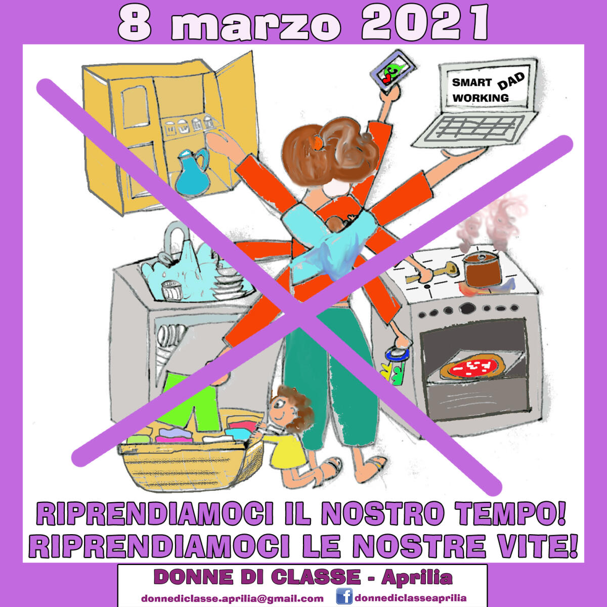 "8 marzo, giorno di lotta per tutte le donne contro violenza di genere e per i diritti sul posto di lavoro" - 