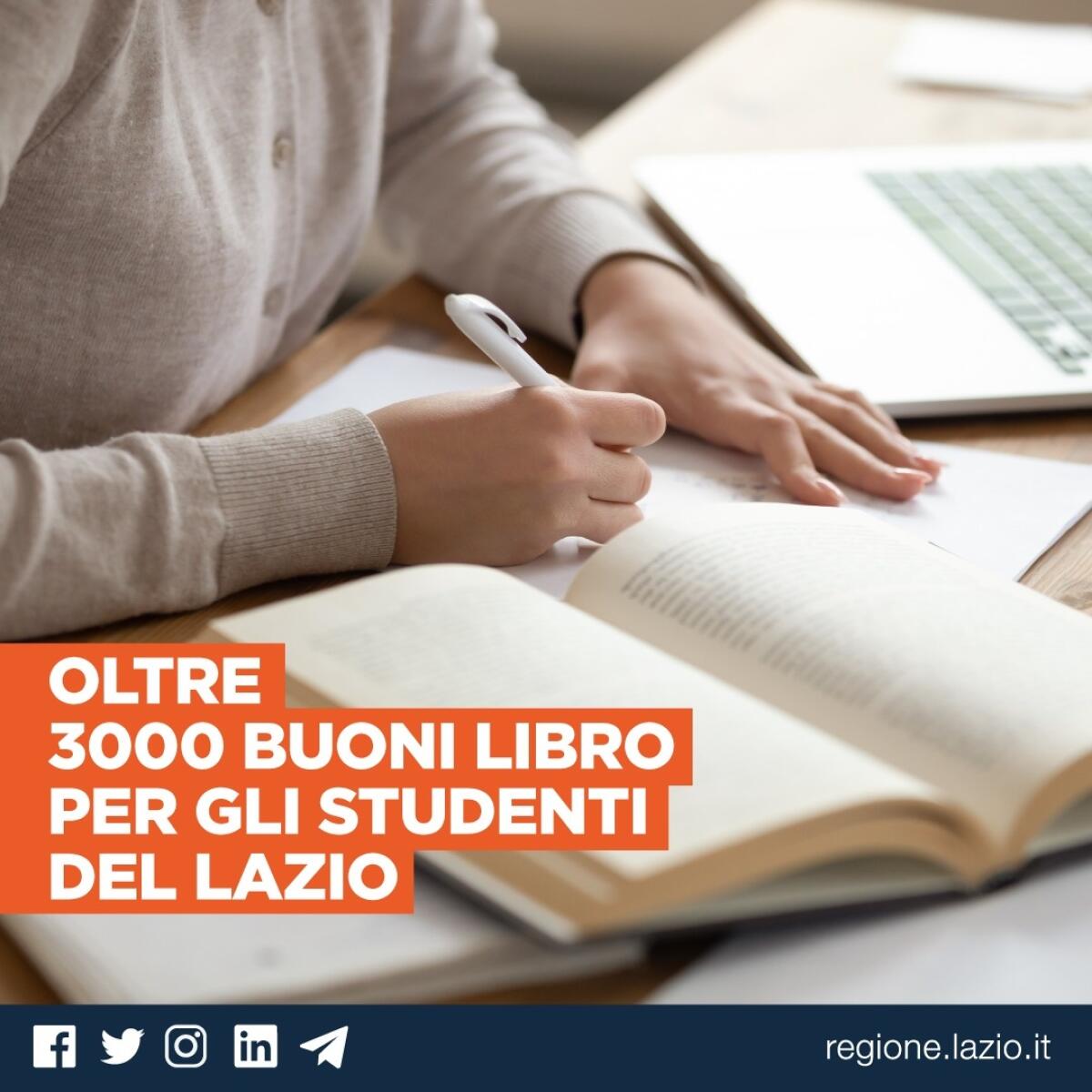 Buoni Libro a favore degli studenti universitari: la Regione Lazio pubblica la graduatoria del bando. - 