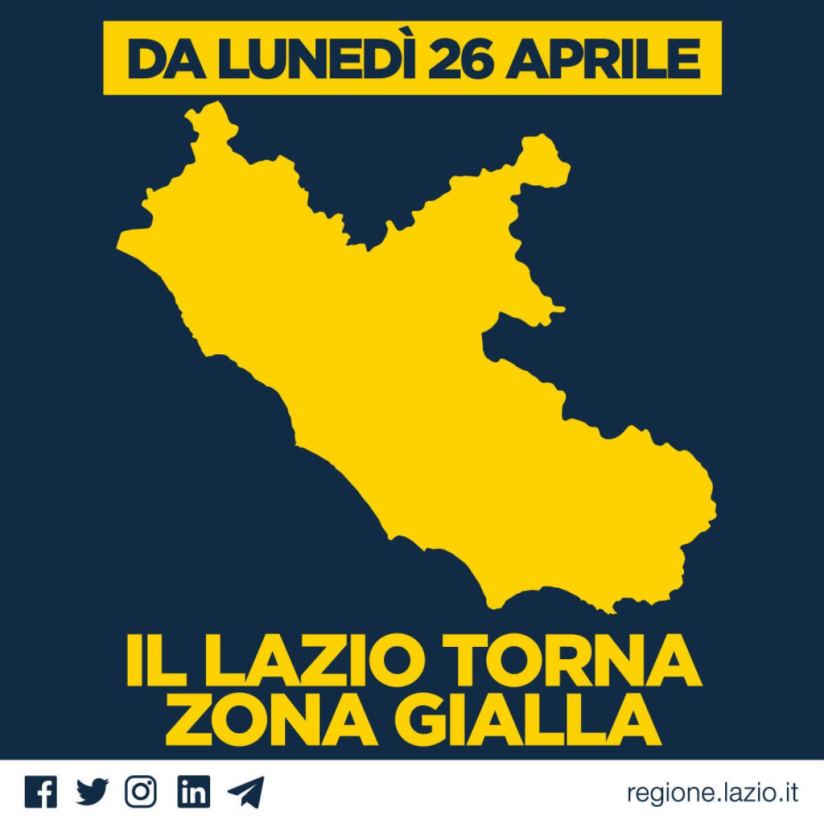 Da lunedì 26 aprile il Lazio torna in Zona Gialla, Zingaretti: “la nostra missione è vaccinare e riaccendere l’economia”. - 
