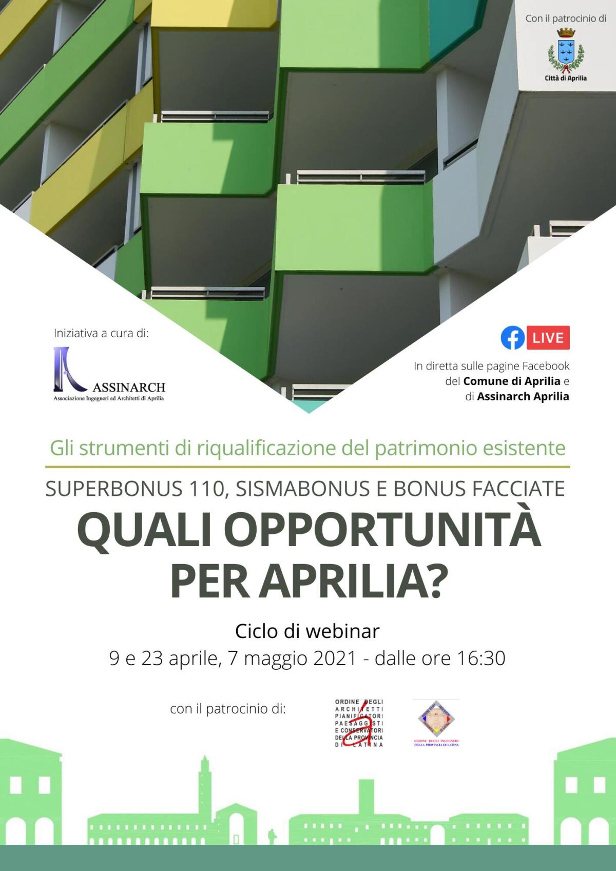 Superbonus, Sismabonus e bonus facciate: ciclo di webinar di Assinarch per comprendere le opportunità per Aprilia - 