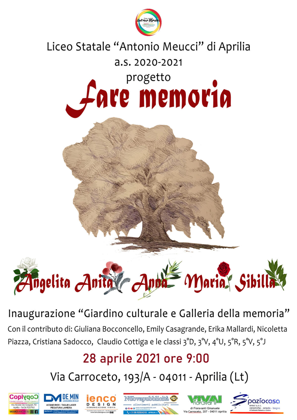 Aprilia, Farememoria: il Meucci inaugura il "Giardino delle donne" e una "Collezione d'Arte" - 