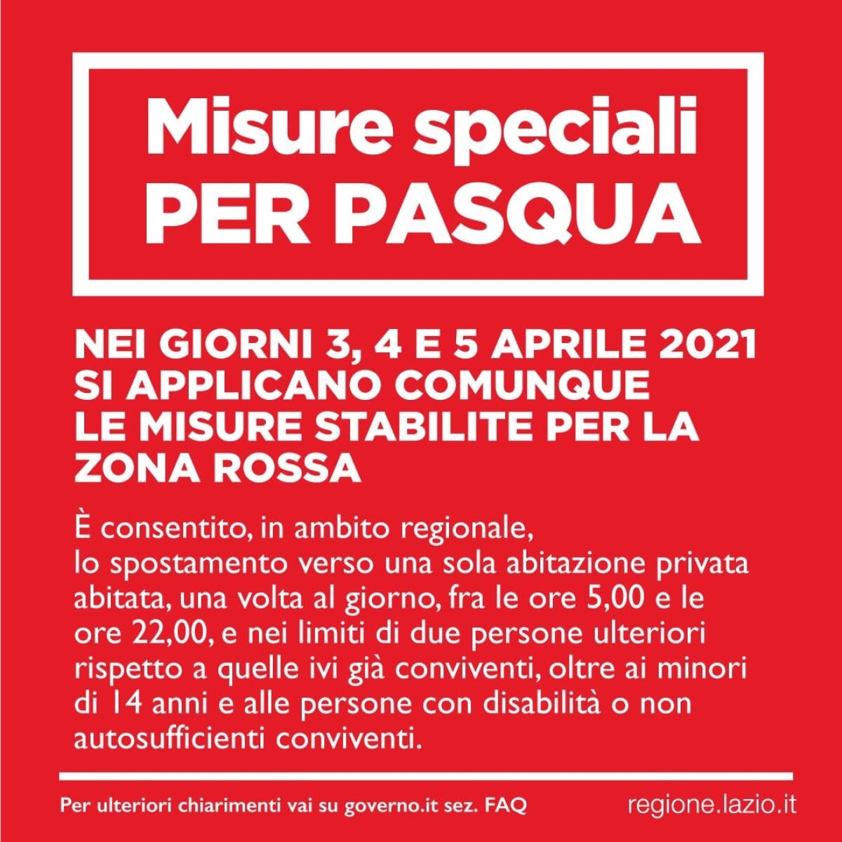 Anche il Lazio da oggi a lunedì 5 aprile in zona Rossa. Ecco le misure speciali per Pasqua. Intensificati i controlli. - 