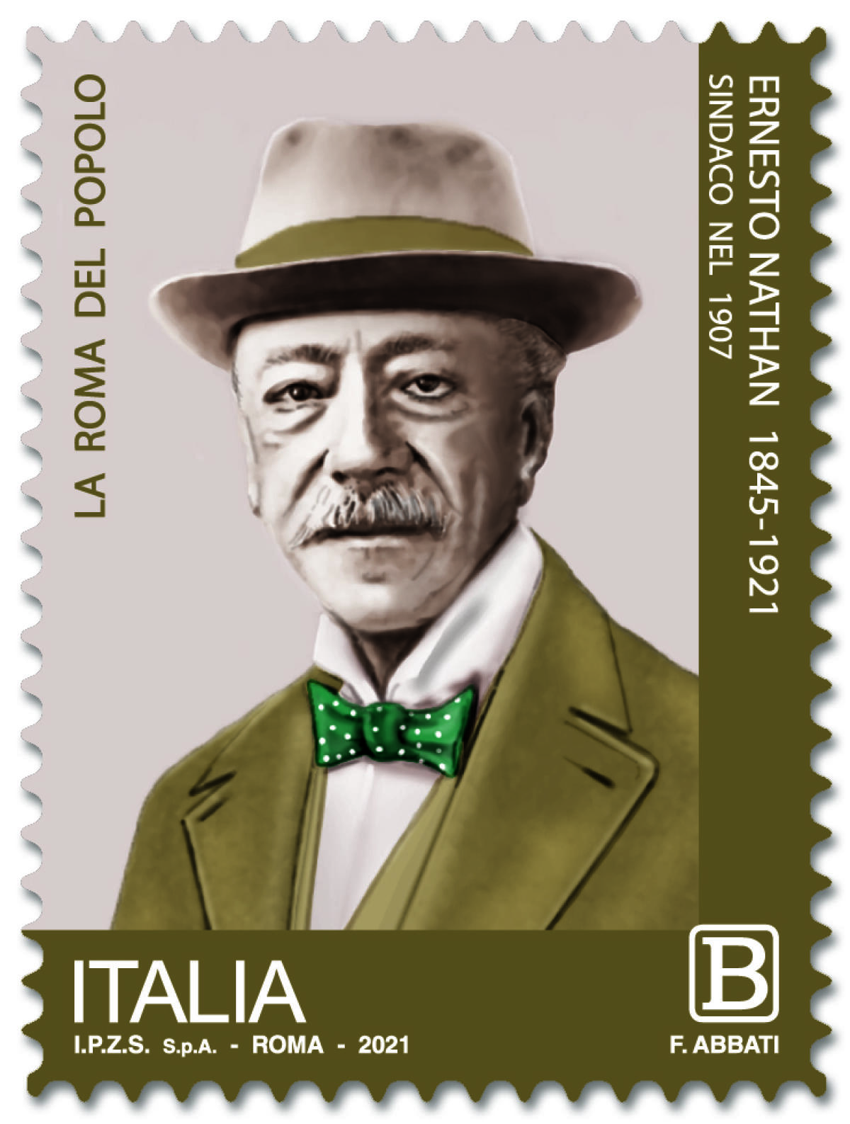 Poste, un francobollo commemorativo di Ernesto Nathan che fu sindaco di Roma - 