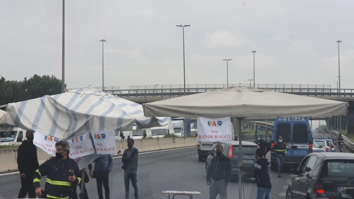 Terminata la manifestazione sul Grande Raccordo Anulare. - 