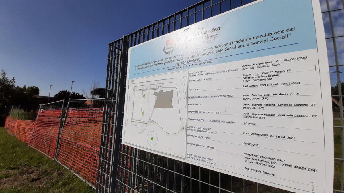 Al via ad Ardea i lavori di riqualificazione nell’area della scuola Sant’Antonio e dell’Aula Consiliare. - 