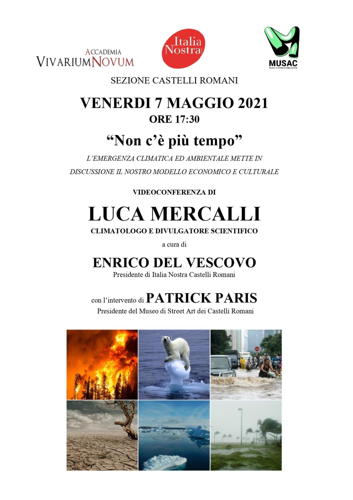 Crisi climatica: webinar con Luca Mercalli organizzato da Italia Nostra Castelli Romani e Accademia Vivarium Novum. - 