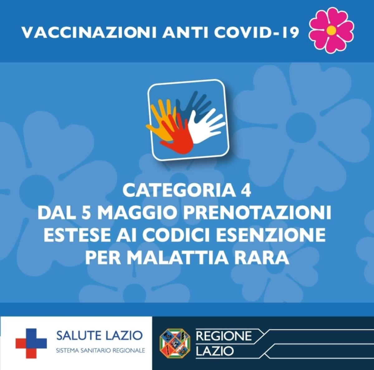 Avviate nel Lazio le prenotazioni del vaccino anti-Covid per chi è affetto da malattie rare, per tutte le fasce d’età. - 