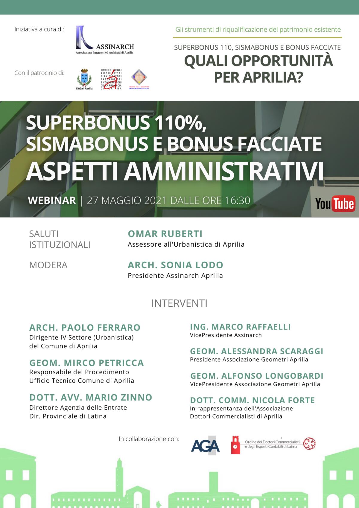 Assinarch Aprilia, ultimo webinar questo giovedì su "Superbonus 110%, Sismabonus e bonus facciate" - 