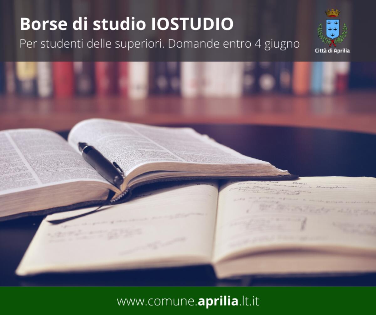 Erogazione delle borse di studio, il Comune di Aprilia: “c’è tempo sino al prossimo 4 giugno”. - 
