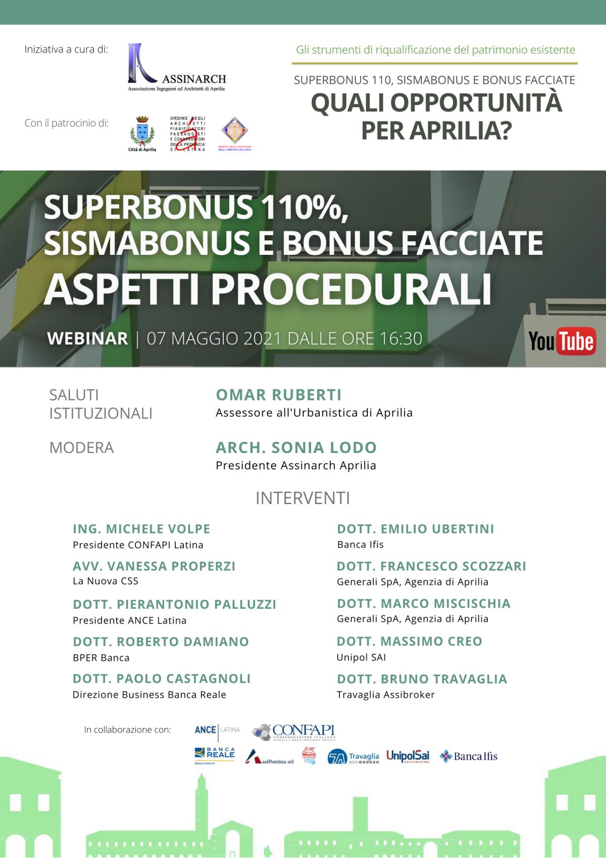 Superbonus 110%, Sismabonus e bonus facciate: secondo webinar online dell’Assinarch e del Comune di Aprilia. - 