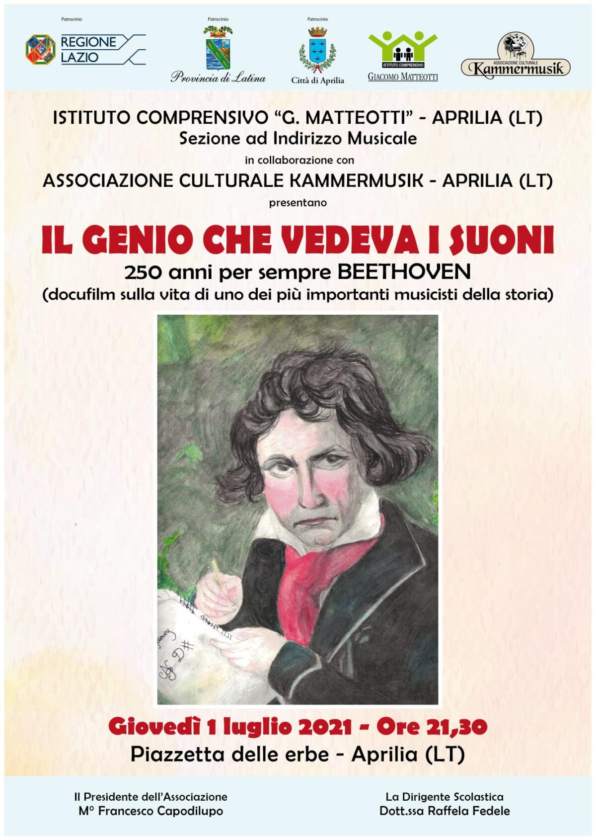 Aprilia, l'Istituto Matteotti presenta il docufilm: "Il genio che vedeva i suoni: 250 per sempre Beethoven" - 