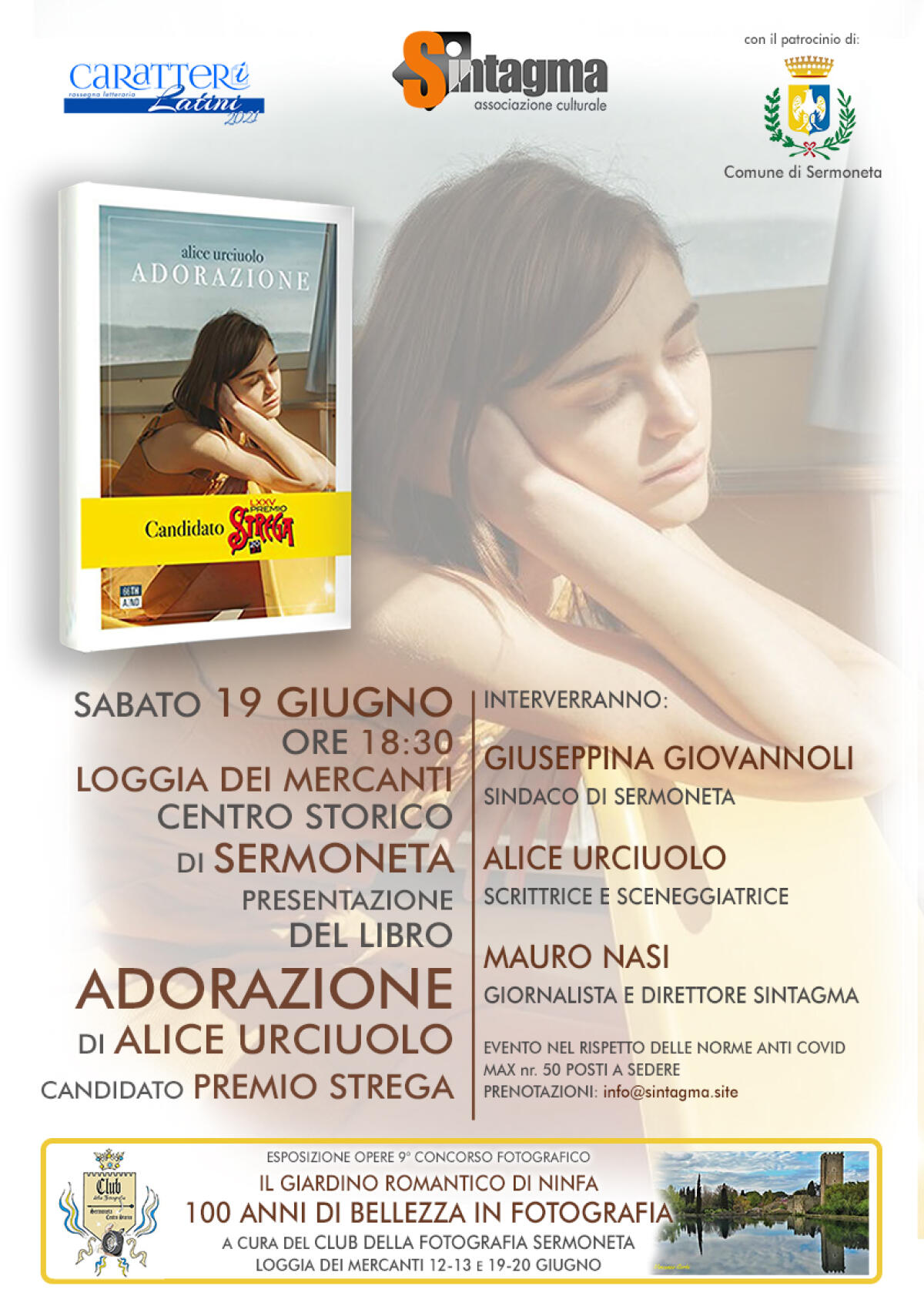 Alice Urciuolo, con “Adorazione”, già candidato al Premio Strega, questo sabato a Sermoneta. - 